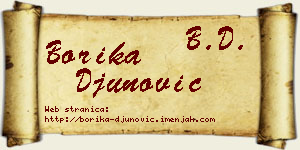 Borika Đunović vizit kartica